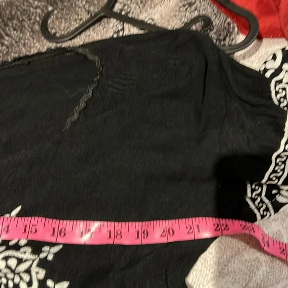 Vintage style Boho chic white black dress with fringe details Sz M - Picture 7 of 13